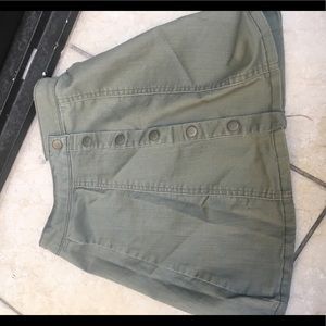 Olive green button up skirt